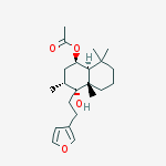 1-[2-(3-Furyl)ethyl]decahydro-2α,5,5,8aβ-tetramethylnaphthalene-1α,4β-diol 4-acetate结构式
