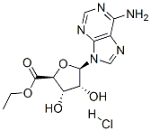 Structure of ethyl 1-(6-amino-9H-purin-9-yl)-1-deoxy-beta-D-ribofuranuronate monohydrochloride