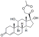 21-乙酰氧基-9Α-溴-11Β,17Α-二羟基孕甾-4-烯-3,20-二酮结构式
