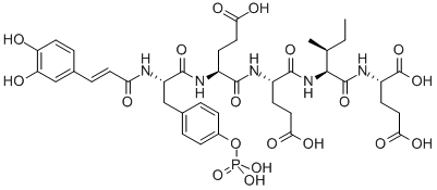 N-[3-(3,4-DIHYDROXYPHENYL)-1-OXO-2-PROPENYL]-O-PHOSPHONO-L-TYROSYL-L-ALPHA-GLUTAMYL-L-ALPHA-GLUTAMYL-L-ISOLEUCYL-L-GLUTAMIC ACID结构式