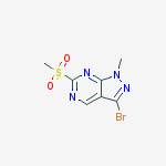 Structure of 1H-Pyrazolo[3,4-d]pyrimidine, 3-bromo-1-methyl-6-(methylsulfonyl)-