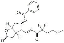 Structure of (3aR,4R,5R,6aS)-4-((E)-4,4-Difluoro-3-oxooct-1-en-1-yl)-2-oxohexahydro-2H-cyclopenta[b]furan-5-yl benzoate