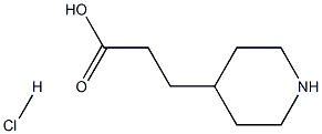 Structure of 4-Piperidinepropanoic acid, hydrochloride