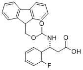 Structure of FMOC-(R)-3-AMINO-3-(2-FLUORO-PHENYL)-PROPIONIC ACID