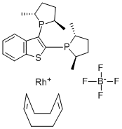 Structure of (R,R,R,R)-2,3-BIS(2,5-DIMETHYL-PHOSPHOLANYL)BENZO[B]THIOPHENE CYCLOOCTADIENE RHODIUM(I) TETRAFLUOROBORATE COMPLEX