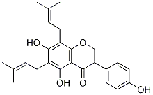 Structure of 4H-1-Benzopyran-4-one,5,7-dihydroxy-3-(4-hydroxyphenyl)-6,8-bis(3-methyl-2-butenyl)-