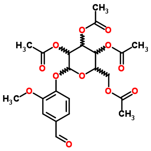 Structure of 4-formyl-2-methoxyphenyl 2,3,4,6-tetra-O-acetylhexopyranoside