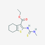 Structure of benzo[b]thiophene-3-carboxylic acid, 4,5,6,7-tetrahydro-2-[[(methylamino)thioxomethyl]amino]-, ethyl ester