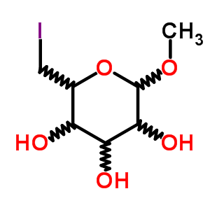 Structure of methyl 6-deoxy-6-iodohexopyranoside