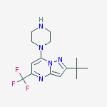 Structure of 2-tert-Butyl-7-(piperazin-1-yl)-5-(trifluoromethyl)-pyrazolo[1,5-a]pyrimidine