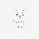 Structure of 5-methyl-2-(4,4,5,5-tetramethyl-1,3,2-dioxaborolan-2-yl)phenol