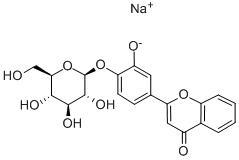 2-[4-(BETA-D-吡喃葡萄糖基氧基)-3-羟基苯基]-4H-1-苯并吡喃-4-酮单钠盐结构式