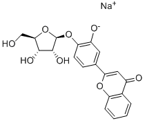 2-[3-羟基-4-(BETA-D-呋喃核糖基氧基)苯基]-4H-1-苯并吡喃-4-酮单钠盐结构式