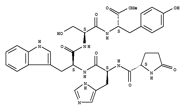 pyroglutamyl-histidyl-tryptophyl-seryl-tyrosyl methyl ester结构式