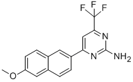 Structure of 4-(6-METHOXY-2-NAPHTHYL)-6-(TRIFLUOROMETHYL)PYRIMIDIN-2-AMINE