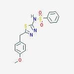 Structure of N-[5-[(4-methoxyphenyl)methyl]-1,3,4-thiadiazol-2-yl]-benzenesulfonamide