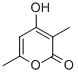 3,6-二甲基-4-羟基-2-吡喃酮,97% 的化学结构式
