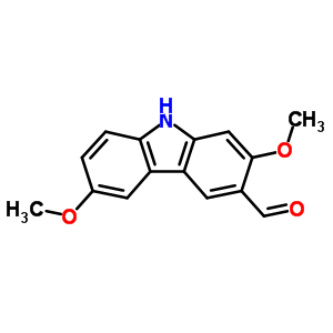 Structure of 2,6-dimethoxy-9H-carbazole-3-carbaldehyde