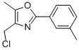 Structure of 4-(CHLOROMETHYL)-5-METHYL-2-(3-METHYLPHENYL)-1,3-OXAZOLE
