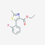 Structure of ethyl 5-(2-fluorophenyl)-2-methyl-1,3-thiazole-4-carboxylate