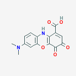 Structure of 7-(dimethylamino)-3,4-dioxo-4,10-dihydro-3H-phenoxazine-1-carboxylic acid