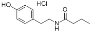 Structure of 1-[[(4-HYDROXYPHENYL)ETHYL]AMINO]-1-PROPANONE HYDROCHLORIDE