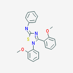 Structure of 2,3-bis(2-methoxyphenyl)-n-phenyl-1,2,4-thiadiazol-5-imine