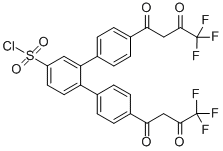 Structure of 4,4'-BIS(1',1',1'-TRIFLUORO-2',4'-BUTANEDIONE-6'-YL)-CHLOROSULFO-O-TERPHENYL