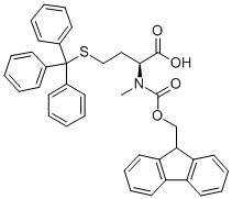 N-[芴甲氧羰基]-N-甲基-S-(三苯基甲基)-L-高半胱氨酸结构式