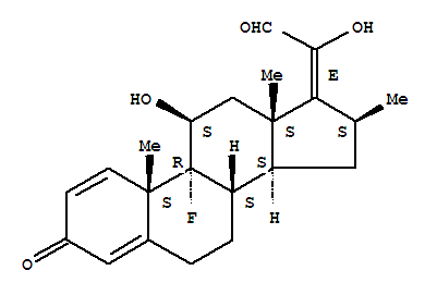 Structure of (9xi,11beta,16beta,17E)-9-fluoro-11,20-dihydroxy-16-methyl-3-oxopregna-1,4,17-trien-21-al