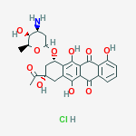 Structure of 5,12-Naphthacenedione, 8-acetyl-10-[(3-amino-2,3,6-trideoxy-.alpha.-L-lyxo-hexopyranosyl)oxy]-7,8,9,10-tetrahydro-1,6,8,11-tetrahydroxy-, hydrochloride (8S-cis)-