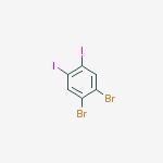 Structure of Benzene, 1,2-dibromo-4,5-diiodo-