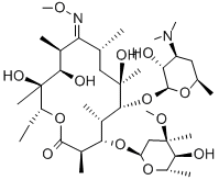 Structure of erythromycin A methoxime