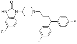 1,3-Dihydro1-[1-[4,4-bis(4-fluorophenyl)butyl]-4-piperidyl]-5-chloro-2H-benzimidazol-2-one结构式