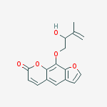 Structure of 7H-Furo(3,2-g)(1)benzopyran-7-one, 9-((2-hydroxy-3-methyl-3-butenyl)oxy)-