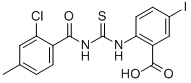 Structure of 2-[[[(2-CHLORO-4-METHYLBENZOYL)AMINO]THIOXOMETHYL]AMINO]-5-IODO-BENZOIC ACID