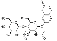 4-甲基伞形酮基 BETA-D-N,N-二乙酰基壳二糖糖苷结构式