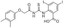 Structure of 2-[[[[(3,4-DIMETHYLPHENOXY)ACETYL]AMINO]THIOXOMETHYL]AMINO]-3,5-DIIODO-BENZOIC ACID