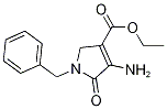 Structure of 1H-Pyrrole-3-carboxylic acid, 4-amino-2,5-dihydro-5-oxo-1-(phenylmethyl)-, ethyl ester
