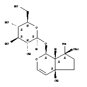 Structure of b-D-Glucopyranoside,7-(acetyloxy)-1,4a,5,6,7,7a-hexahydro-4a-hydroxy-7-methylcyclopenta[c]pyran-1-yl,[1S-(1a,4aa,7a,7aa)]-