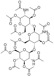 Structure of O-3,4,6-Tri-O-acetyl-2-(acetylamino)-2-deoxy-b-D-glucopyranosyl-(1-4)-O-3,6-di-O-acetyl-2-(acetylamino)-2-deoxy-b-D-glucopyranosyl-(1-4)-2-(acetylamino)-2-deoxy-1,3,6-triacetate-a-D-glucopyranose