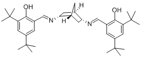 (1R,2R,4R,5R)-2,5-双(3,5-二-叔丁基-2-羟基苯亚甲基氨基)双环[2.2.1]庚烷结构式
