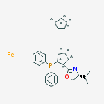 Structure of cyclopentane,diphenyl-[2-[(4R)-4-propan-2-yl-4,5-dihydro-1,3-oxazol-2-yl]cyclopentyl]phosphane,iron