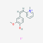 2-methoxy-4-[(z)-2-(1-methylpyridin-1-ium-2-yl)ethenyl]phenol;iodide结构式