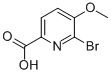 6-溴-5-甲氧基-2-羧酸吡啶 的化学结构式