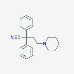 Structure of 2,2-diphenyl-4-(piperidin-1-yl)butanenitrile
