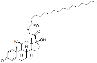 11beta,17,21-trihydroxypregna-1,4-diene-3,20-dione 21-palmitate结构式