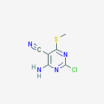 Structure of 5-Pyrimidinecarbonitrile, 4-amino-2-chloro-6-(methylthio)