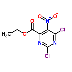 2,6-二氯-5-硝基嘧啶-4-羧酸乙酯结构式