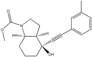 Structure of (3aR,4S,7aR)-Octahydro-4-hydroxy-4-[2-(3-methylphenyl)ethynyl]-1H-indole-1-carboxylic acid methyl ester